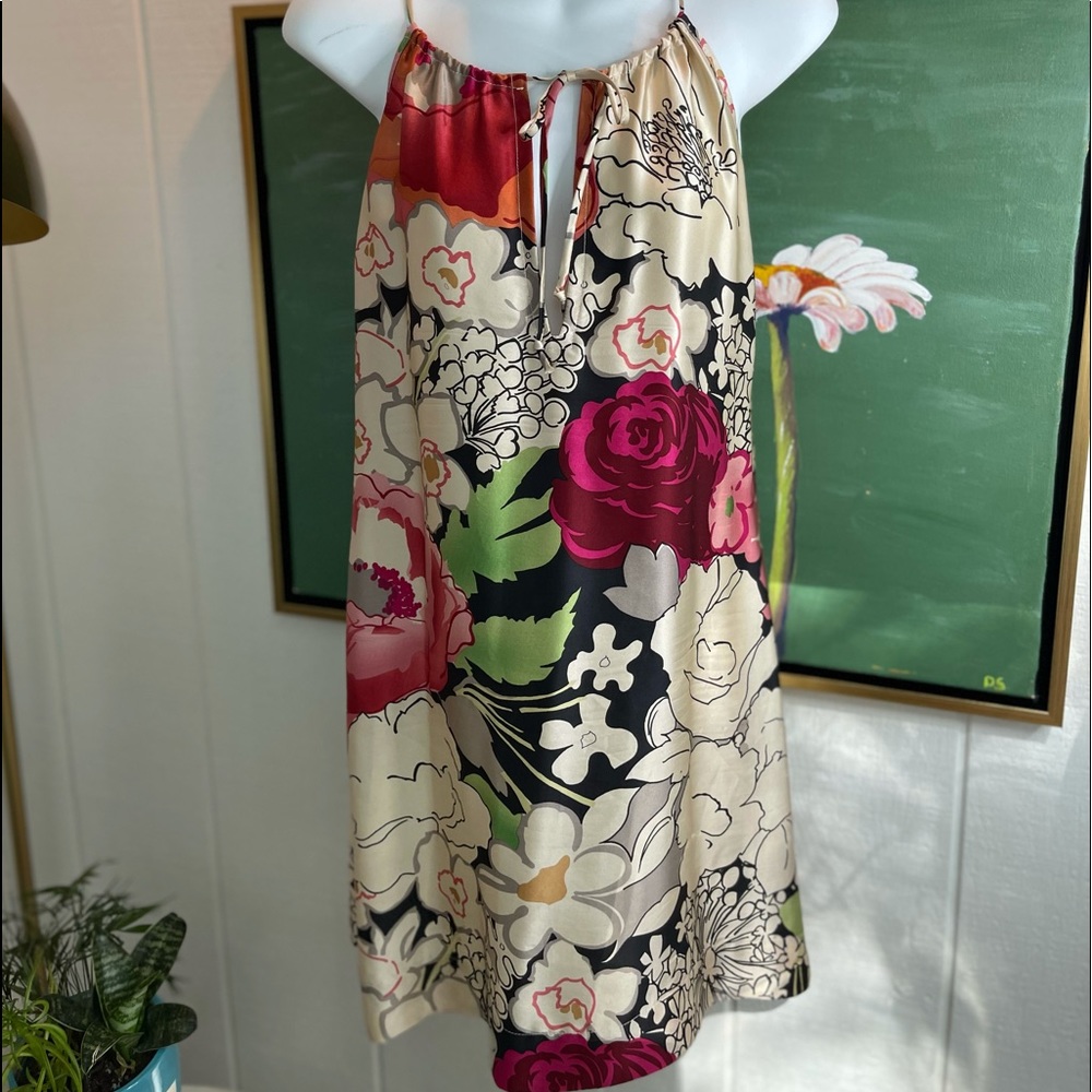 Rare NILI LOTAN floral silk slip dress. EUC. Worn once to a wedding.